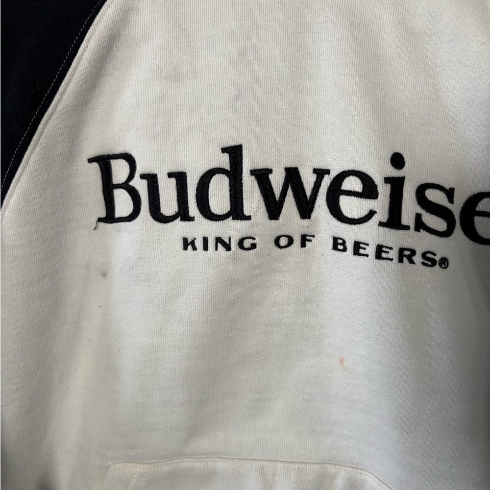 PacSun Black and White Budweiser Collab Hoodie Chic 2023 Fashion - Picture 2 of 6